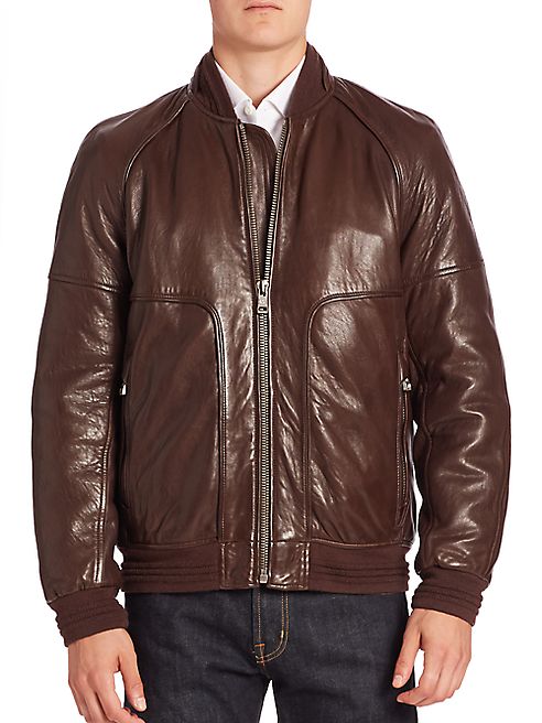 Andrew Marc - Hughes Leather Fur-Lined Moto Jacket