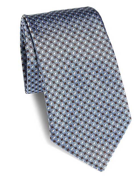 Ermenegildo Zegna - Geometric Patterned Silk Tie