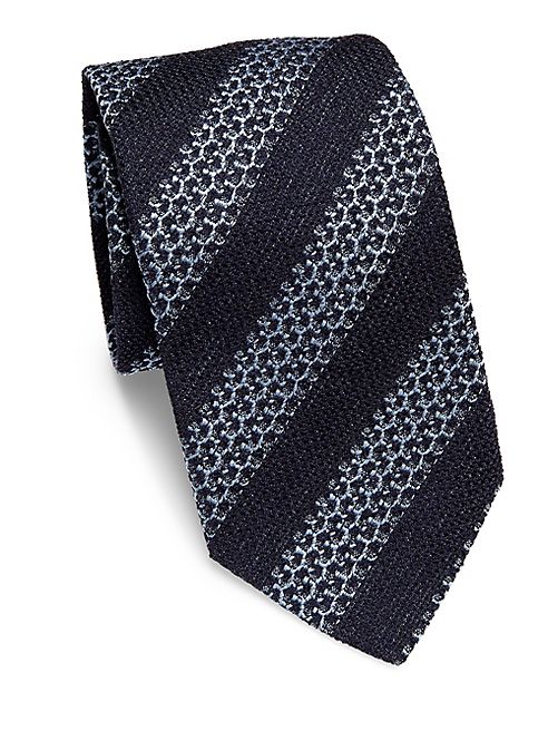 Ermenegildo Zegna - Textured Diagonal Striped Tie