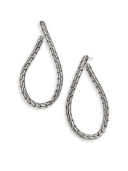 John Hardy - Classic Chain Sterling Silver Twisted Hoop Earrings/2