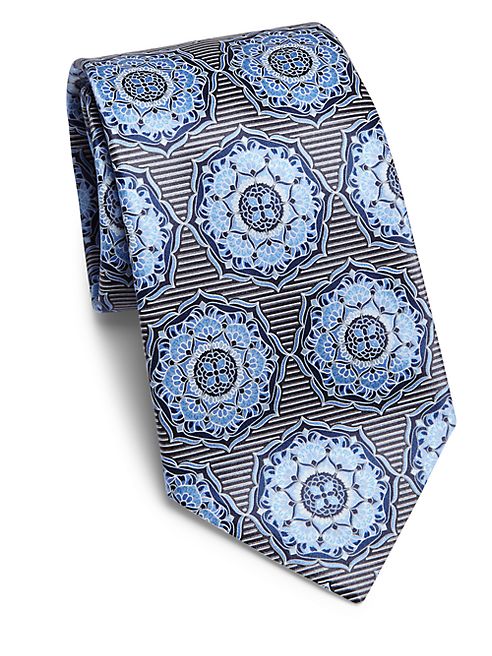 Ermenegildo Zegna - Striped Medallion Silk Tie