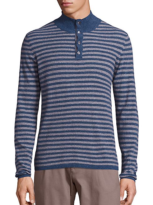 Saks Fifth Avenue Collection - Mockneck Stripe Pullover