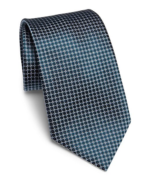 Ermenegildo Zegna - Geometric Patterned Silk Tie