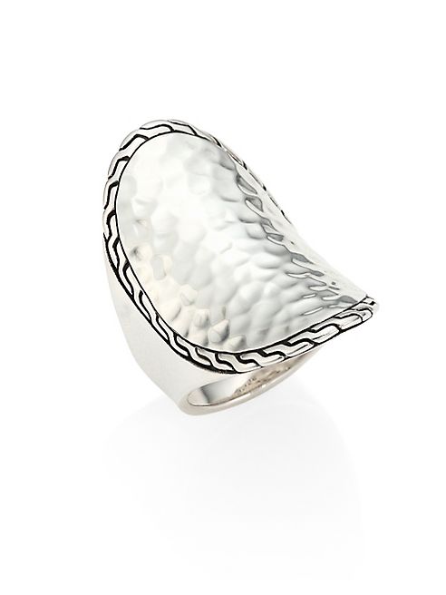 John Hardy - Classic Chain Hammered Sterling Silver Oval Ring