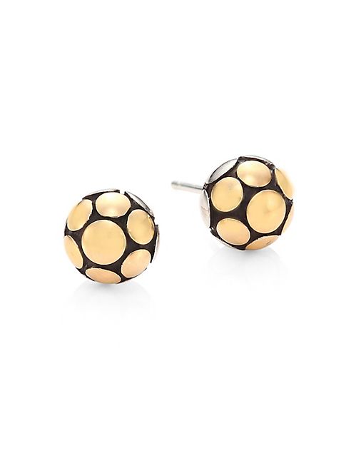 John Hardy - Dot Medium 18K Yellow Gold & Sterling Silver Ball Stud Earrings