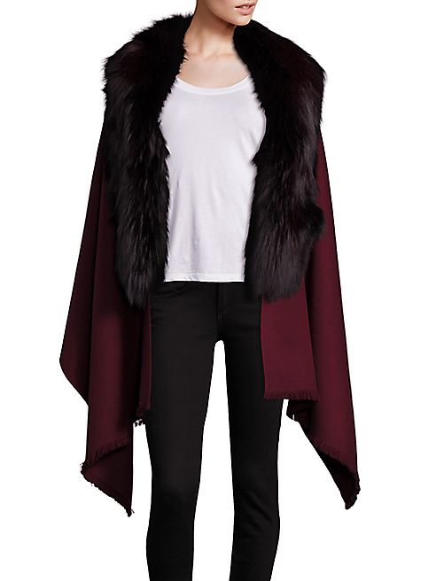 Annabelle New York - Abby Cashmere, Wool & Fox Fur Cape