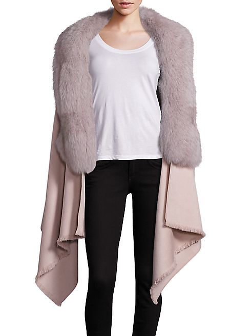 Annabelle New York - Abby Cashmere, Wool & Fox Fur Cape