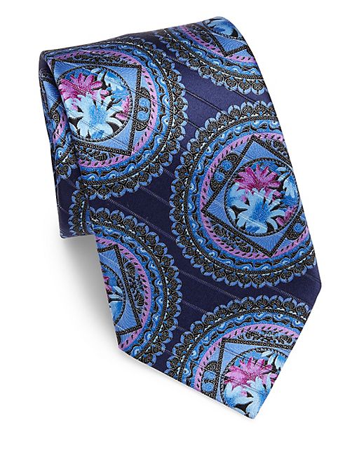 Ermenegildo Zegna - Medallion & Floral Print Silk Tie