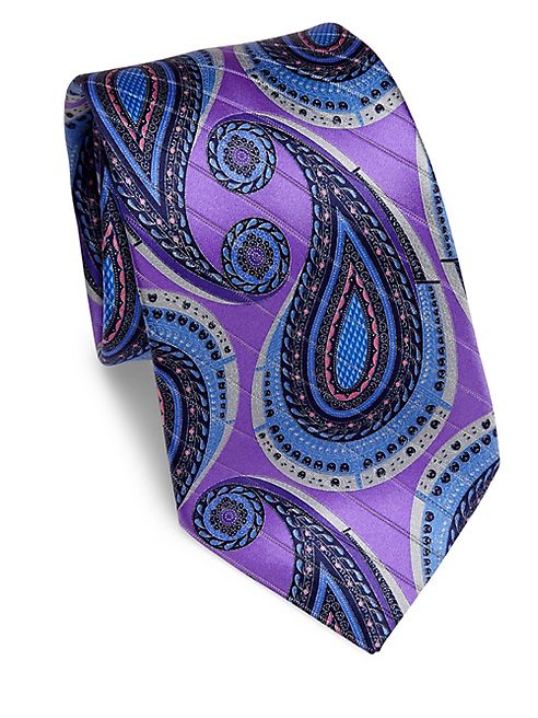 Ermenegildo Zegna - Textured Paisley Print Silk Tie