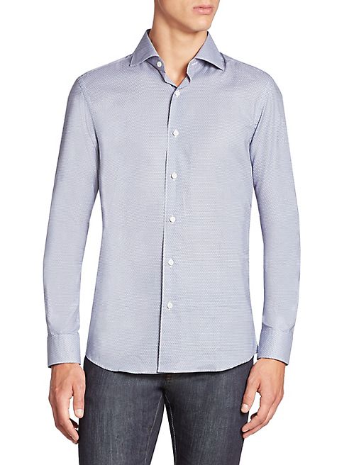 Ermenegildo Zegna - Micro Print Cotton Shirt