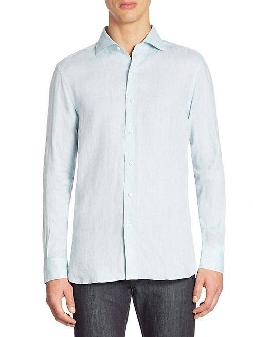 Ermenegildo Zegna - Solid Long-Sleeve Shirt