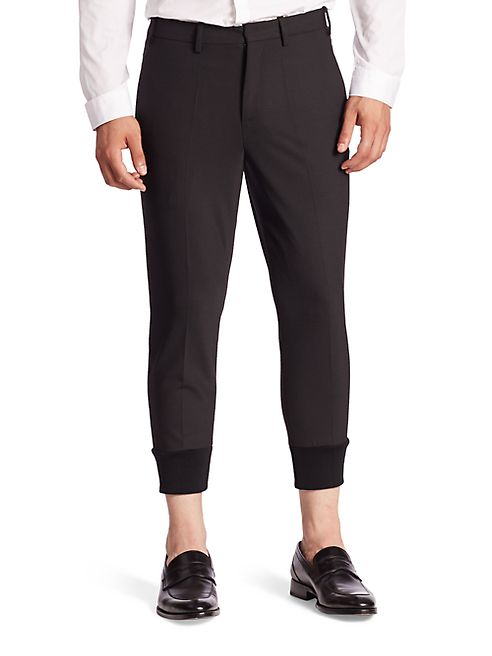 Neil Barrett - Ribbed Cuff Virgin Wool Blend Cropped Pants