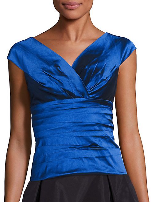 Teri Jon by Rickie Freeman - Ruched Cap Sleeve Top