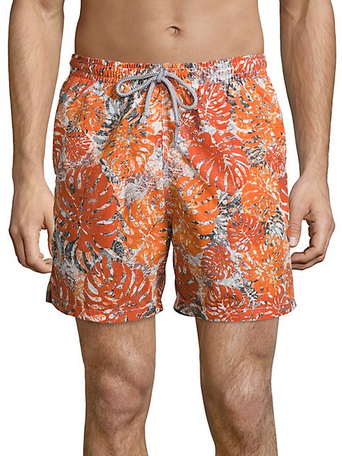 Saks Fifth Avenue Collection - Palm Leaf Camo Printed Swim Shorts