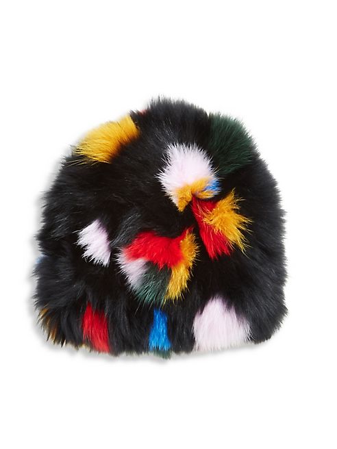 Loeffler Randall - Multicolor Fox Fur Tall Hat