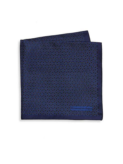 Ermenegildo Zegna - Geometrical Printed Silk Pocket Square