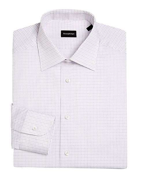 Ermenegildo Zegna - Regular-Fit Checkered Cotton Dress Shirt