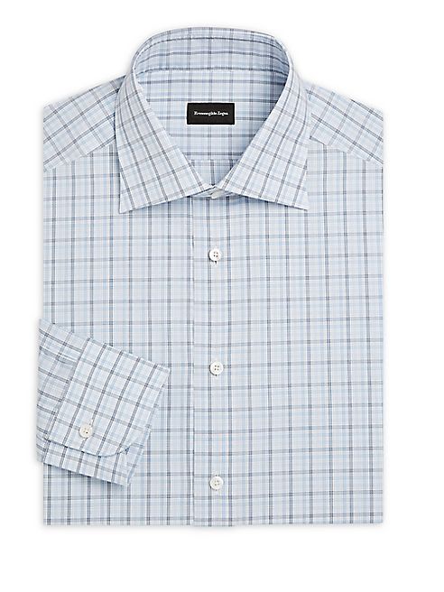 Ermenegildo Zegna - Regular Fit Checker-Print Dress Shirt