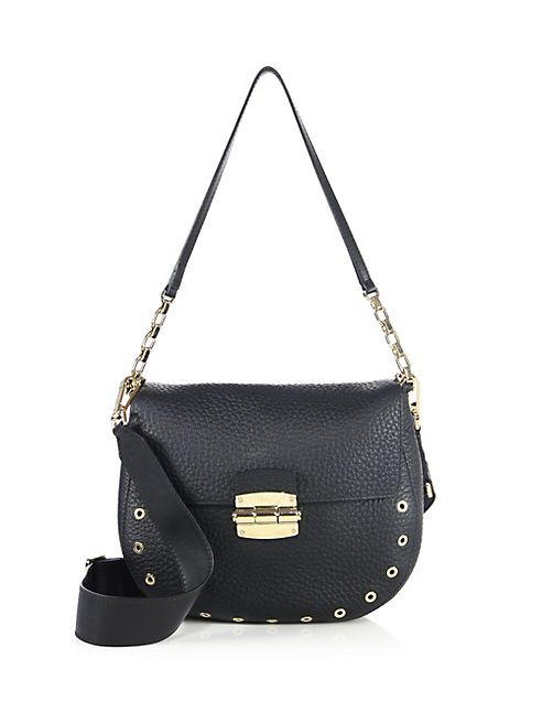 Furla - Club Grommeted Leather Saddle Crossbody Bag