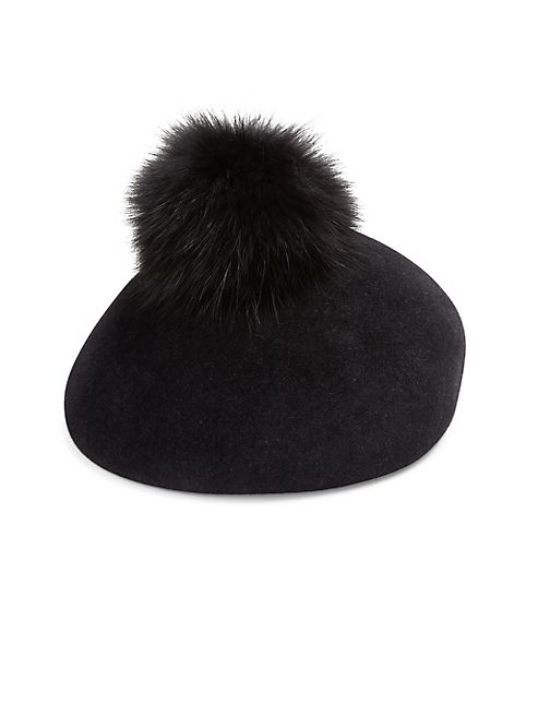 Lola Hats - Pom Gum Drop Velour & Fur Hat