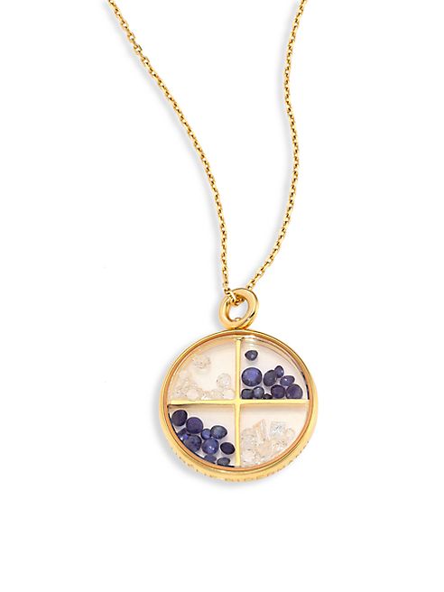 Aurélie Bidermann - Diamond, Blue Sapphire & 18K Yellow Gold Medallion