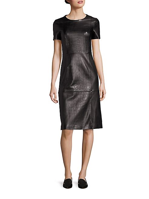 BOSS - Syzilia Croc-Embossed Leather Dress