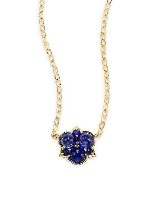 ILA - Alisha Blue Sapphire & 14K Yellow Gold Pendant Necklace