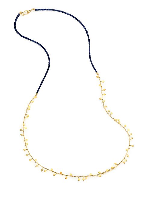 ILA - Joanne Blue Sapphire & 14K Yellow Gold Beaded Necklace