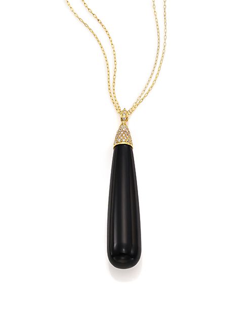 ILA - Revere Silas Black Onyx, Diamond & 14K Yellow Gold Necklace