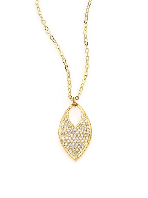 ILA - Ahdra Tad Pavé Diamond & 14K Yellow Gold Pendant Necklace