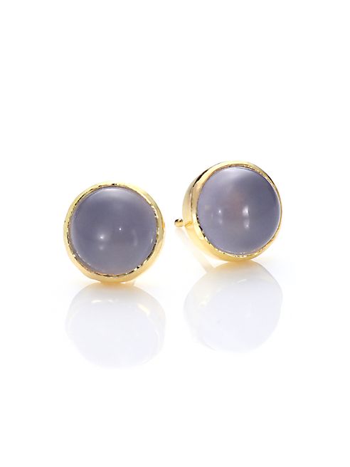 ILA - Luna Mili Lavender Chalcedony & 14K Yellow Gold Stud Earrings