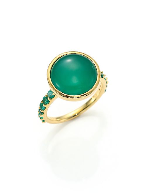 ILA - Luna Vali Green Onyx, Emerald & 14K Yellow Gold Ring