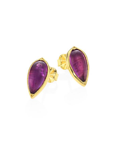 ILA - Spectral Pacey Amethyst & 14K Yellow Gold Stud Earrings