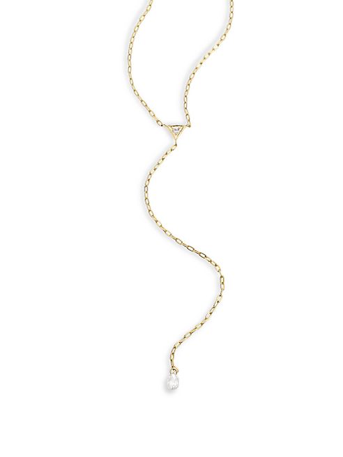 ILA - Larina Diamond & 14K Yellow Gold Lariat Necklace