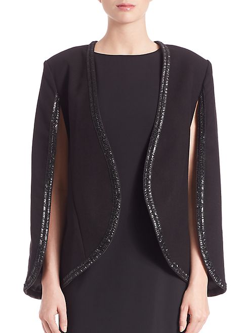 Harrison Morgan - Leather Trim Blazer Cape