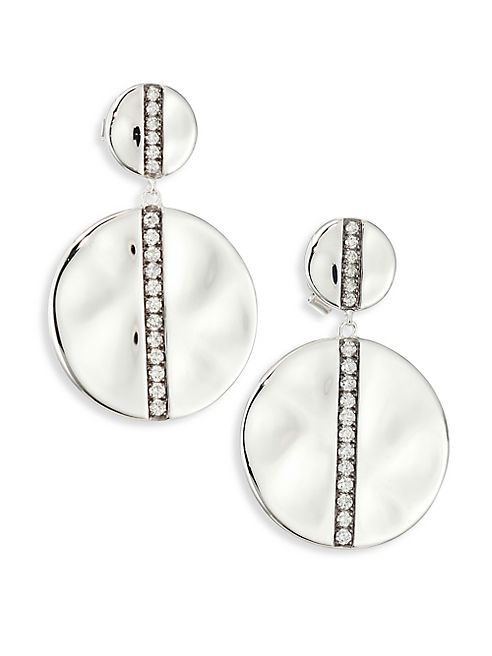 IPPOLITA - Senso? Large Snowman Diamond & Sterling Silver Disc Earrings