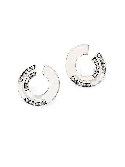 IPPOLITA - Senso? Staggered Diamond Pavé & Sterling Silver Disc Earrings