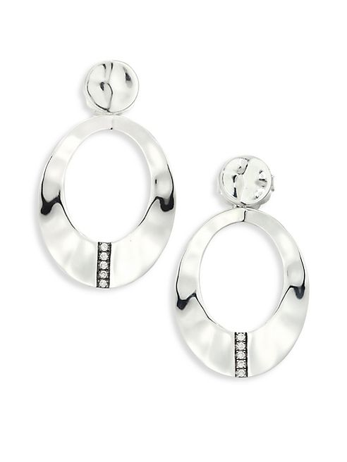 IPPOLITA - Senso? Diamond & Sterling Silver Wavy Oval Earrings