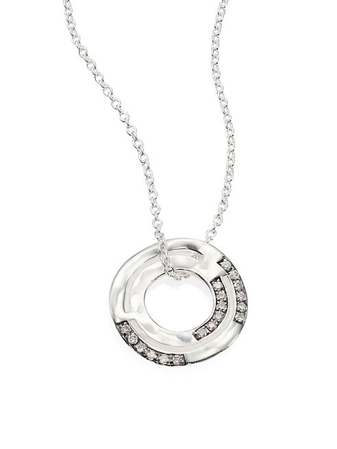 IPPOLITA - Senso? Staggered Diamond Pavé & Sterling Silver Disc Pendant Necklace