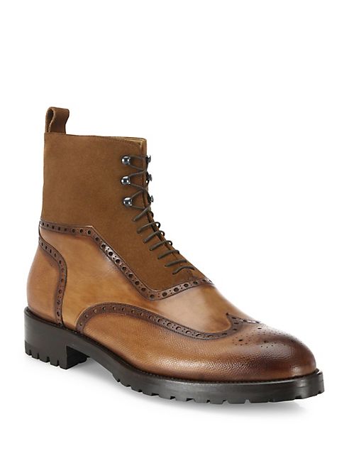 Sutor Mantellassi - Parker Wingtip Leather & Suede Boots