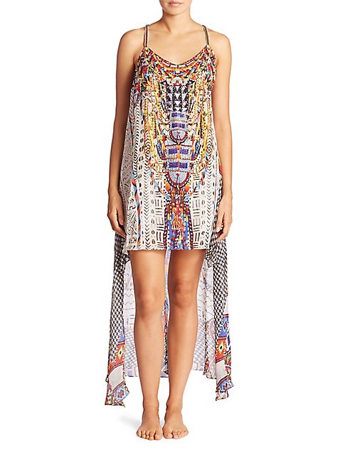 Camilla - Echoes of Engai Embellished Silk Split Front Dress