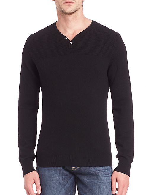 Saks Fifth Avenue Collection - Modern Wool & Cashmere Henley Sweater