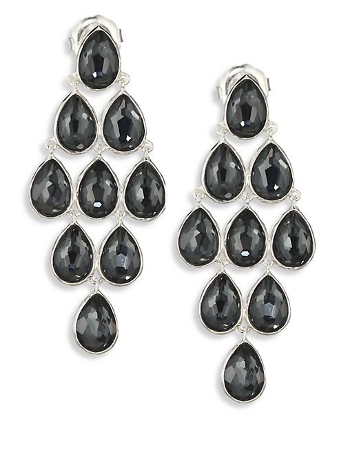 IPPOLITA - Rock Candy® Clear Quartz, Hematite & Sterling Silver Teardrop Cascade Earrings