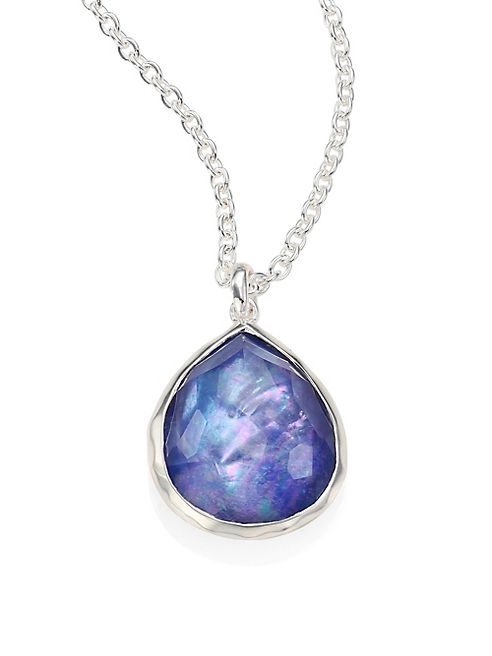 IPPOLITA - Rock Candy® Clear Quartz, Mother-Of-Pearl & Lapis Mini Teardrop Pendant Necklace