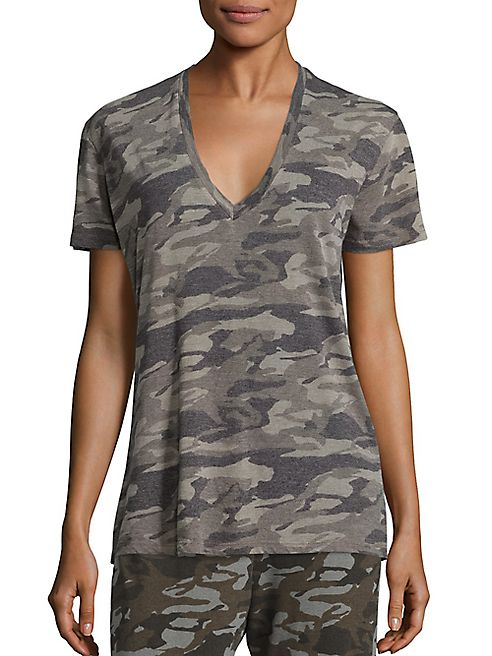 MONROW - Short Sleeve Camouflage Print T-Shirt