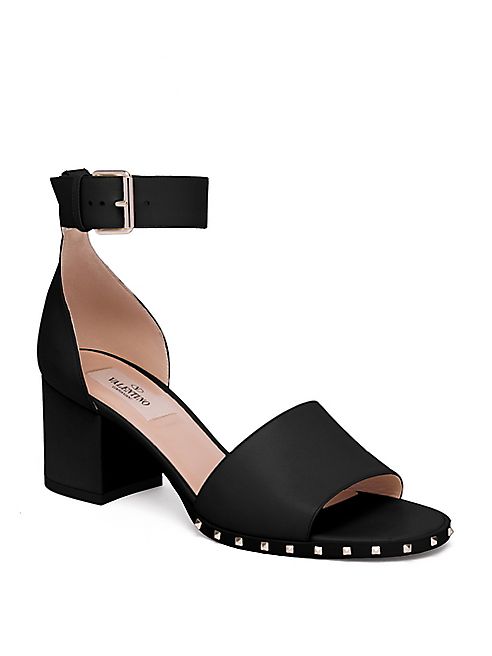 Valentino - Soul Rockstud Leather Ankle-Strap Sandals