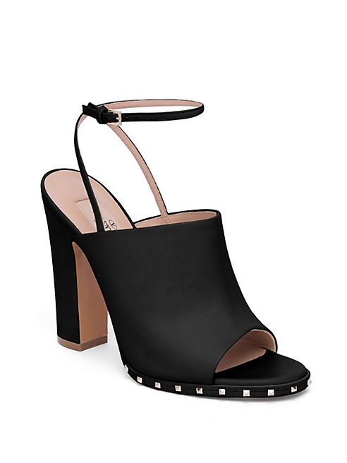 Valentino - Soul Rockstud Leather Ankle-Strap Mules