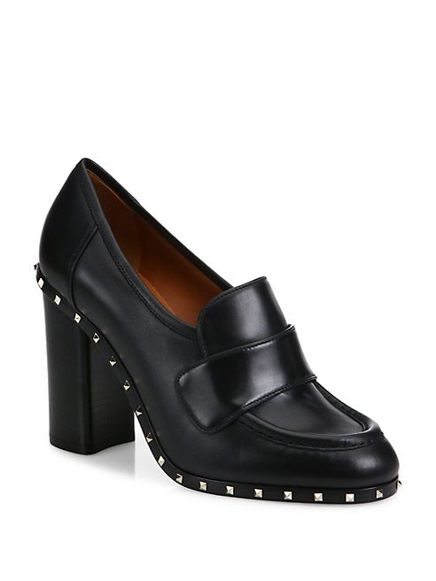 Valentino - Soul Rockstud Leather Loafer Pumps