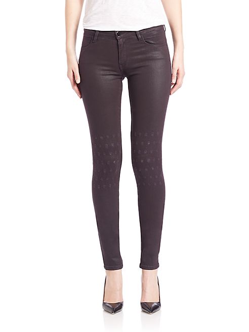 Brockenbow - Al Rush Knee Embroidery Skinny Eggplant Emma Jeans