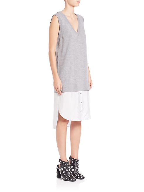 T by Alexander Wang - Solid V-Neck Tunic